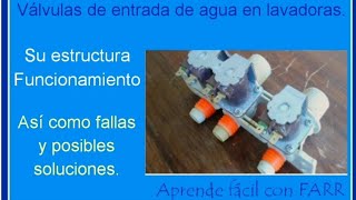 Válvulas de entrada de agua en lavadoras Estructura funcionamiento fallas y posibles soluciones [upl. by Jadwiga617]