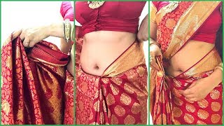 How To Wear Saree For Wedding  How To Drape South Indian Bridal Saree Perfectly  Kanjivaram Saree [upl. by Markiv]