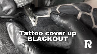 Tattoo cover up Blackout geometric tattoo [upl. by Nnel247]