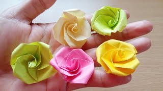 Origami Easy  Origami Rose From postit note [upl. by Giusto141]