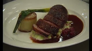 Gordon Ramsay Hells Kitchen Crispy Skin Duck Breast Recipe [upl. by Ahsikan]