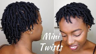 How To SUPER Juicy Mini Twists On Short 4C Natural Hair [upl. by Essenaj]