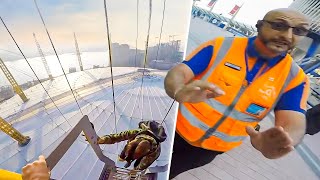 INSANE SECURITY ESCAPE O2 ARENA SUNRISE CLIMB [upl. by Gustafson]