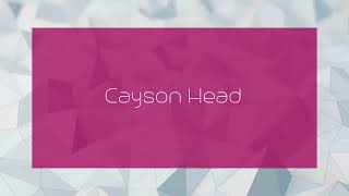 Cayson Head  appearance [upl. by Kassity]