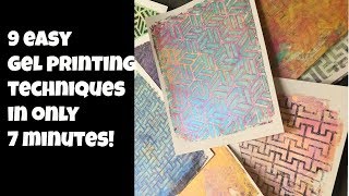 9 Easy Beginnner Gelli Printing Techniques [upl. by Gayle]