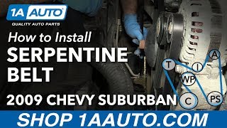 How to Replace Serpentine Belt 0713 Chevy Suburban [upl. by Perlis]