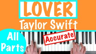 How to play LOVER  Taylor Swift Piano Accompaniment Tutorial [upl. by Arundell]