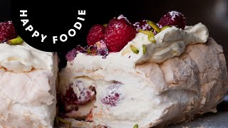 Meringue Roulade with Pistachios and Fresh Raspberries  Yotam Ottolenghi [upl. by Christensen]