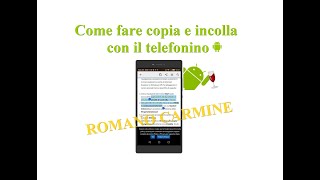 Come fare copia e incolla con il telefonino [upl. by Melone]