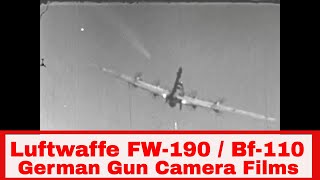 LUFTWAFFE FW190 and BF110 FIGHTER KILLS GUN CAMERA FILMS 1944 43724 [upl. by Aerona]