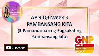 AP 9Q3Week 3 PAMBANSANG KITA 3 Pamamaraan ng Pagsukat ng Pambansang kita [upl. by Astrahan]