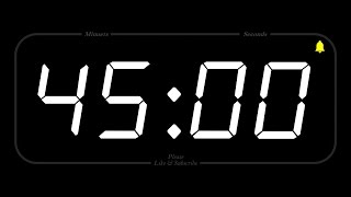 45 MINUTE  TIMER amp ALARM  Full HD  COUNTDOWN [upl. by Quick447]