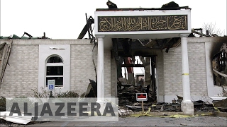 US Mosque burnt after Trump announced Muslim ban [upl. by Atterrol]