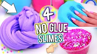 4 Easy DIY Slimes WITHOUT GLUE How To Make The BEST SLIME WITH NO GLUE [upl. by Atinod]