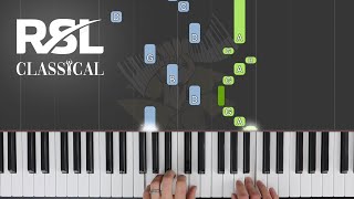 Minuet in G  RSL Rockshool Classical Piano Grade 1  Synthesia Piano tutorial [upl. by Bast]