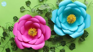 Como hacer flores de papel 🌸 Gigantes medianas o pequeñas SUPERTIPS y MOLDES  Partypop DIY🎉 [upl. by Oirasec]