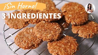 🍪Galleta de Avena3 ingredientes  SIN HORNO SIN MICROONDAS  AUXY [upl. by Odnomyar507]