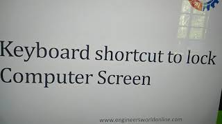 Keyboard Shortcut to Lock Computer Screen [upl. by Berkeley]