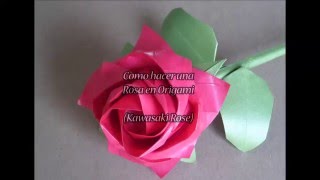 Origami Rosa Kawasaki Bien Explicado [upl. by Ecirtra]