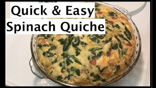 How to make a Quick amp Easy No Crust Spinach Quiche Recipe Frittata [upl. by Elinore296]