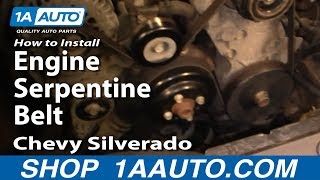 How to Replace Serpentine Belt 0513 Chevy Silverado 1500 [upl. by Fogg105]