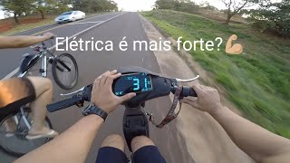 Elétrica vs motorizada teste de força em subidas TOP SPEED [upl. by Trebreh]