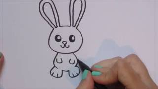 Konijnrabbit tekenen  How to draw 46 [upl. by Viole]