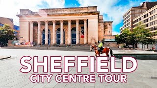 SHEFFIELD CITY CENTRE  A walking tour of Sheffield City Centre Yorkshire England  Filmed in 4k [upl. by Fish]