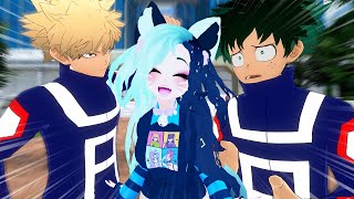 Deku and Bakugo Help The New Kid Discover Her Quirk MHA VR [upl. by Natiha]