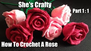 How To Crochet A Rose Easy Crochet lessons to crochet flowers part 11 [upl. by Roeser]