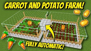 Fully AUTOMATIC Carrot amp Potato Farm  Minecraft 121 Tutorial [upl. by Tomi708]