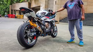 LOUD BMW S1000RR Akrapovic GP Exhaust System Sound FLAME SPITTER 🔥 [upl. by Nylarahs]