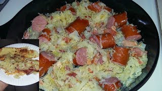 Cast Iron Skillet Kielbasa And Sauerkraut Recipe [upl. by Letnwahs]