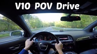 Audi S6 POV Test Drive  Insane Milltek 52 Liter V10 Exhaust Sounds [upl. by Josephson]