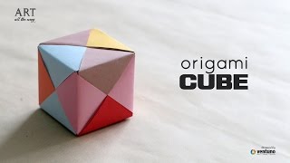 How to Fold an DIY  Origami 3D Cube [upl. by Cedell]