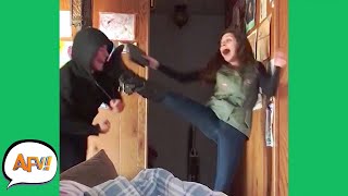 So SCARED She Actually KICKED Him 😂  Funniest Pranks  AFV 2021 [upl. by Flaherty851]