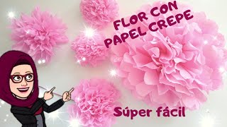 DIY🌸Como hacer FLORES de papel crepe o china SENCILLA Y FÁCIL 🌸2 modelos [upl. by Sucramat628]