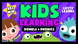 Kids Learning  Vowels  ABC Phonics  LOTTY LEARNS [upl. by Ynatirb189]