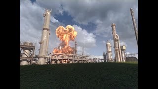 Animation of April 26 2018 Explosion and Fire at the Husky Energy Refinery in Superior Wisconsin [upl. by Jaddo]