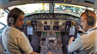 TUS Airways Fokker 100 Cockpit Views at LCA Airport  Cockpit Tour amp Preflight Preparation [upl. by Britney957]