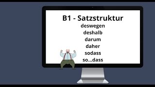 ᐅ Deutsch Satzbau und Konnektoren Deshalb deswegen darum daher sodass sodass Deutsch B1B2 [upl. by Mailliwnhoj]