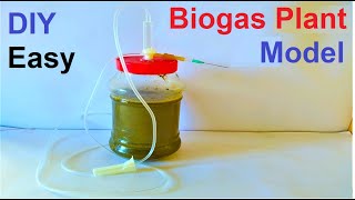 biogas plant working model making  science project  howtofunda  source of energy [upl. by Avihs160]