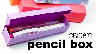 Origami Pencil Box Tutorial  DIY  Paper Kawaii [upl. by Ahsym]