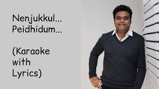 Nenjukkul Peidhidum  Karaoke  With Lyrics  Varanam Ayiram  Harris Jayaraj  HighQuality  Surya [upl. by Acacia]