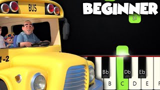 Wheels On The Bus  BEGINNER PIANO TUTORIAL  SHEET MUSIC by Betacustic [upl. by Atiuqaj]