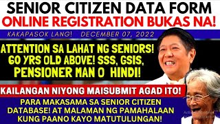 ✅ ALL SENIORS 60 amp ABOVE SENIOR CITIZEN DATA FORM MAY ONLINE REGISTRATION NA KAILANGAN NA MAGSUBMIT [upl. by Oludoet897]