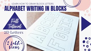 Alphabet Writing in Blocks AZ Full Tutorial  Block Lettering easy  Learn how to draw Letters [upl. by Ponce437]