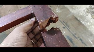 how to fix a wooden chairs broken leg within 10 mins [upl. by Vocaay]