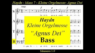 Haydn  Kleine Orgelmesse  Hob XXII7  Agnus Dei  Bass [upl. by Rehprotsirhc943]