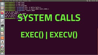 System Calls in linux  exec  execv [upl. by Kentiga228]